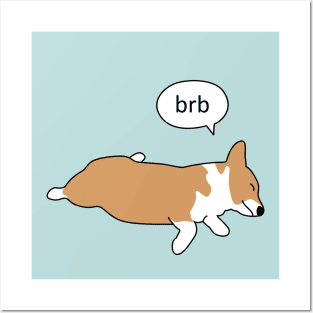 Corgi Nap - brb Posters and Art